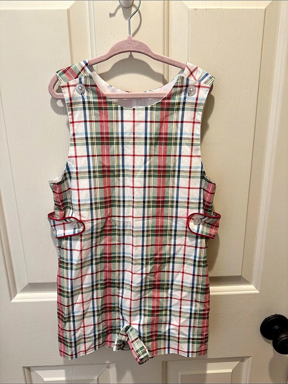 Little English Boys 4T Plaid Romper